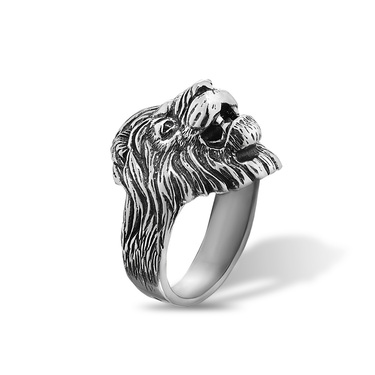 Серебряное кольцо Король Лев, чернение